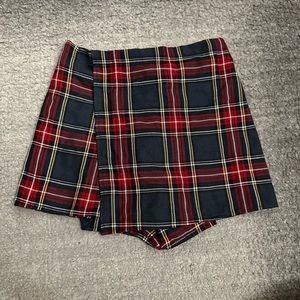 plaid mini skort